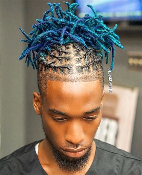 blue tip dreads|dye color for boy dreads.